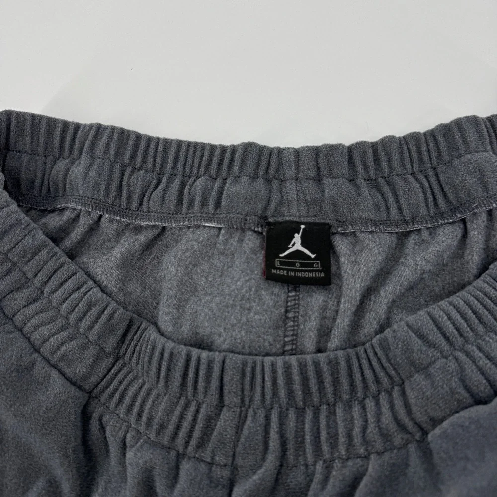 Nike Air Jordan Mens Gray Fleece Sweatpants Large Jumpman Logo Drawstring